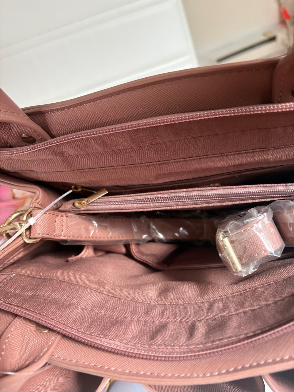 Like Dreams Jenna Satchel-Women's Blush Pink Bow Accent Bag - Picture 2 of 7